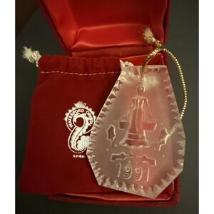 Waterford Crystal 12 Days Of Christmas Ornament 8 Maids a Milking 1991 Box